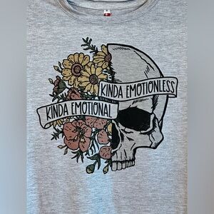 IMPULSIVE DESIGNS Kinda emotional kinda emotionless adult unisex NWT tshirt